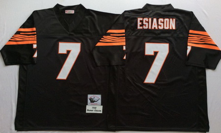 Bengals 7 Boomer Esiason Black Throwback Jersey