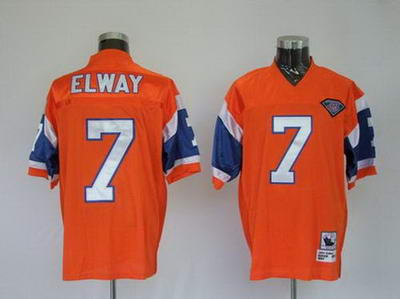 Denver Broncos 7 John Elway orange Throwback Jerseys