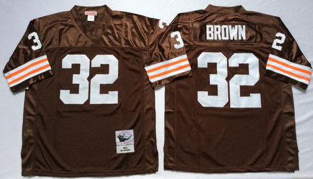 Browns 32 Jim Brown Brown Throwback Jersey