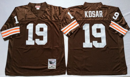 Browns 19 Bernie Kosar Brown Throwback Jersey