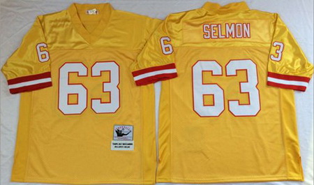 Mitchell&Ness Buccaneers 63 Lee Roy Selmon Gold Throwback Stitched NFL Jersey