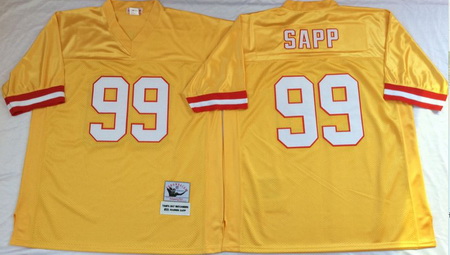 Buccaneers 99 Warren Sapp Yellow Throwback Jersey