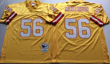 Buccaneers 56 Hardy Nickerson Yellow Throwback Jersey