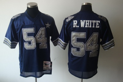 Dallas Cowboys 54 R.white 1984 Blue M&N Throwback Jerseys