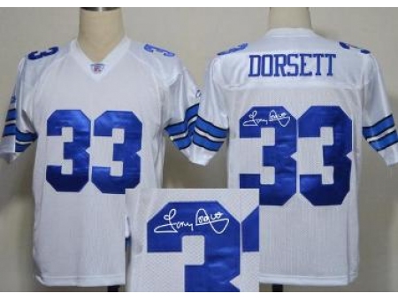 Dallas Cowboys 33 Tony Dorsett White Throwback M&N Signed NFL Jerseys