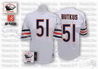 Chicago Bears 51 BUTKUS white mitchell and ness Jerseys