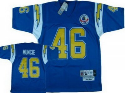 San Diego Chargers 46 Chuck Muncie Blue Throwback Jersey