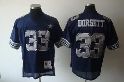 Dallas Cowboys 33 Tony Dorsett 1984 Blue M&N Throwback Jerseys