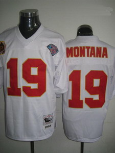 Kansas City Chiefs 19 Joe Montana throwback white