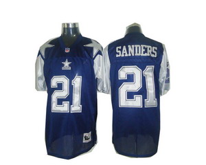 Dallas Cowboys 21 sanders 1994 Throwback blue Jersey