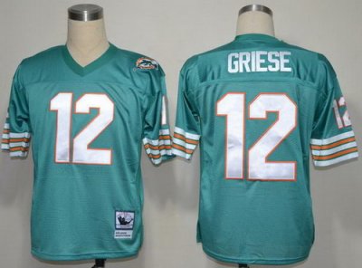 Miami Dolphins 12 Bob Griese Green Throwback NFL Jersey