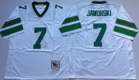 Eagles 7 Ron Jaworski White Throwback Jersey