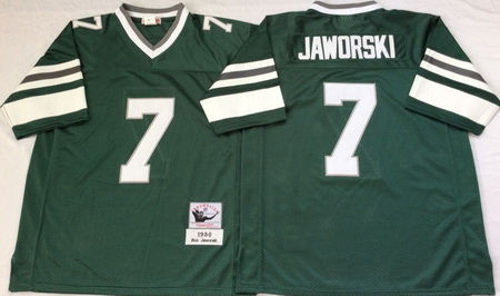 Eagles 7 Ron Jaworski Green Throwback Jersey