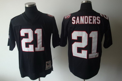 Atlanta Falcons 21 Deion Sanders jersey black throwback