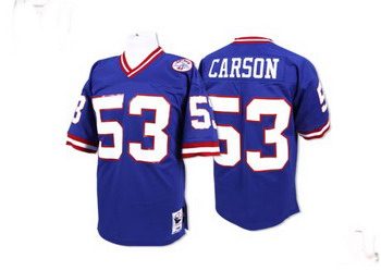 NY Giants 53 Harry Carson Throwback blue jerseys