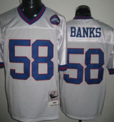 nfl New York Giants 58 Banks Throwback White