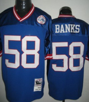 nfl New York Giants 58 Banks Throwback blue