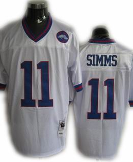 New York Giants 11 Phil Simms throwback white jerseys