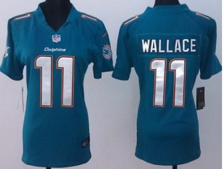 Women Nike Miami Dolphins 11 Mike Wallace Green Limited NFL Jerseys New Style