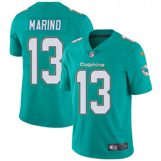 Youth Nike Miami Dolphins 13 Dan Marino Aqua Green Team Color Vapor Untouchable Limited Player NFL J