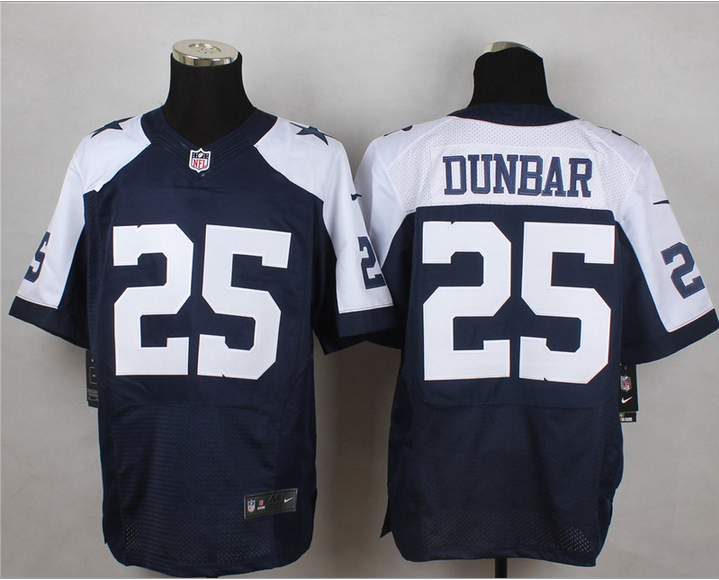 New Dallas Cowboys #25 Dunbar Blue Thanksgiving Throwback Mens Stitched NFL Elite Jersey