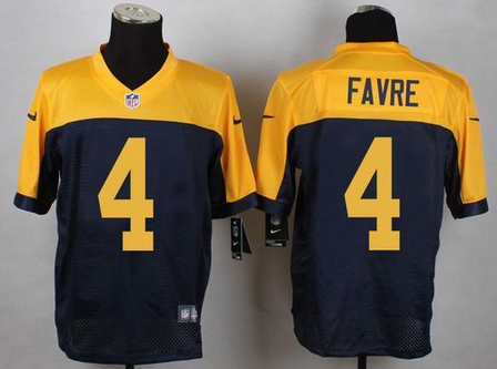 New Green Bay Packers #4 Favre Blue Alternate Mens Stitched NFL New Elite Jersey