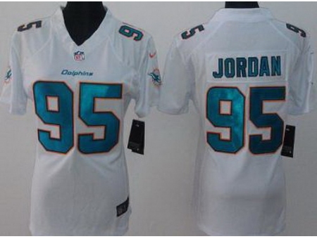 Women Nike Miami Dolphins 95 Dion Jordan White Limited NFL Jerseys New Style