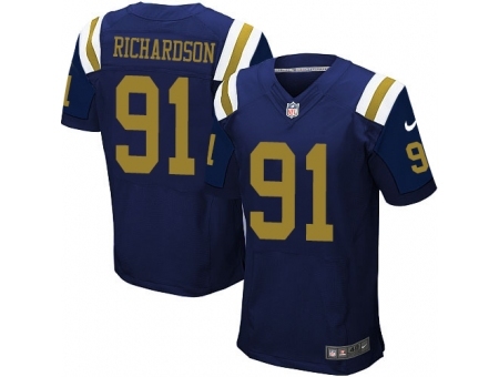 Nike New York Jets 91 Sheldon Richardson Blue Elite Alternate NFL Jersey