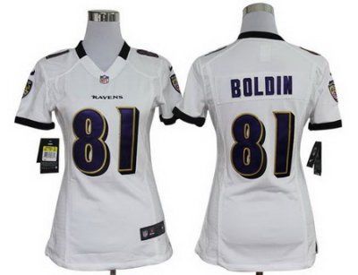 Women Nike Baltimore Ravens 81 Anquan Boldin White Nike NFL Jerseys