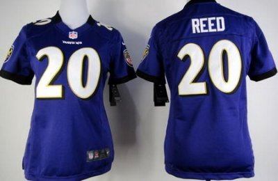 Women Nike Baltimore Ravens #20 Ed Reed Purple Nike NFL Jerseys