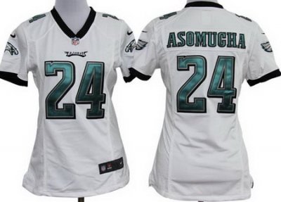 Women Nike Philadelphia Eagles #24 Nnamdi Asomugha White Nike NFL Jerseys