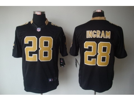 Nike New Orleans Saints 28 Mark Ingram Black LIMITED NFL Jersey