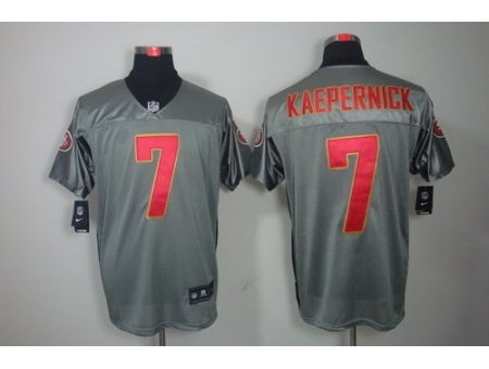 Nike San Francisco 49ers 7 Colin Kaepernick Grey Elite Shadow NFL Jersey