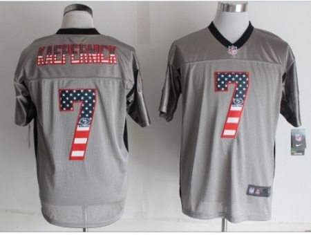 Nike San Francisco 49ers 7 Colin Kaepernick Grey Elite Shadow USA Flag Fashion NFL Jersey