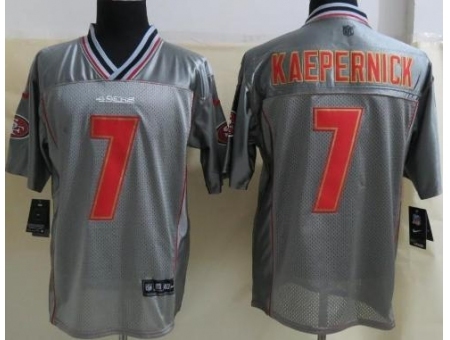 Nike San Francisco 49ers 7 Colin Kaepernick Grey Elite Vapor NFL Jersey