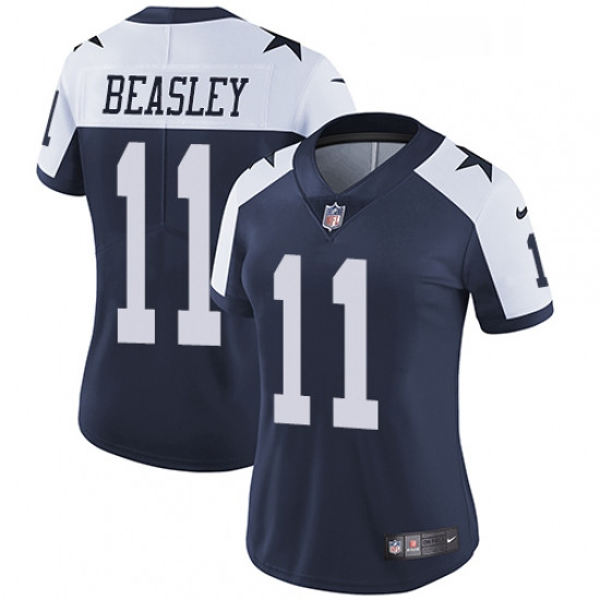 Womens Nike Dallas Cowboys 11 Cole Beasley Elite Navy Blue Throwback Alternate NFL Jersey