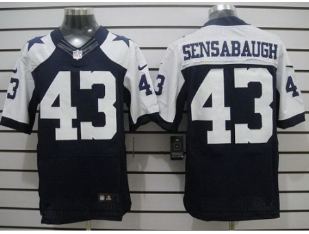 Nike Dallas Cowboys 43 Gerald Sensabaugh Blue Elite Thankgivings NFL Jersey