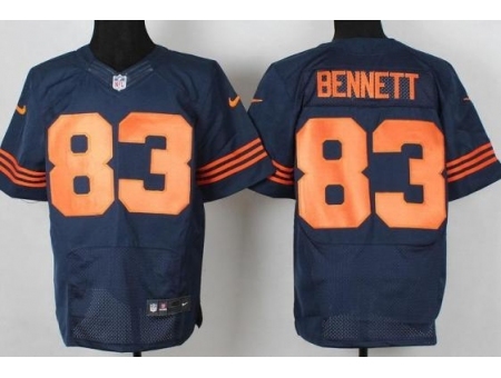 Nike Chicago Bears 83 Martellus Bennett Blue Elite Orange Number NFL Jersey