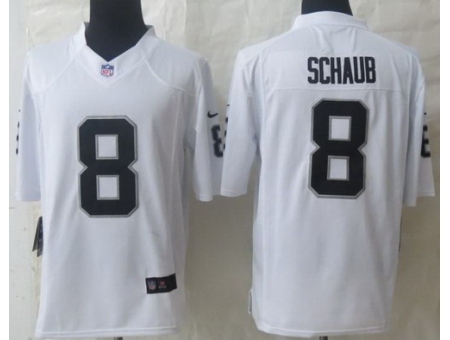 Nike Oakland Raiders 8 Matt Schaub White Game NFL Jersey