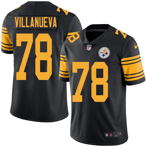 Youth Nike Pittsburgh Steelers #78 Alejandro Villanueva Elite Black Rush Vapor Untouchable NFL Jerse