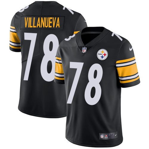 Youth Nike Pittsburgh Steelers #78 Alejandro Villanueva Black Team Color Vapor Untouchable Elite Pla