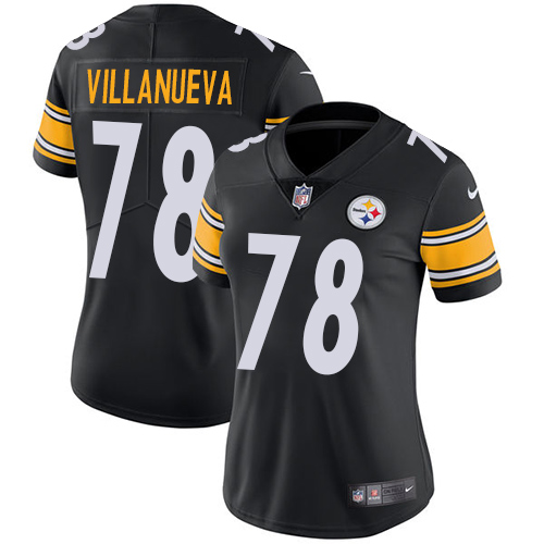 Womens Nike Pittsburgh Steelers #78 Alejandro Villanueva Black Team Color Vapor Untouchable Limited 