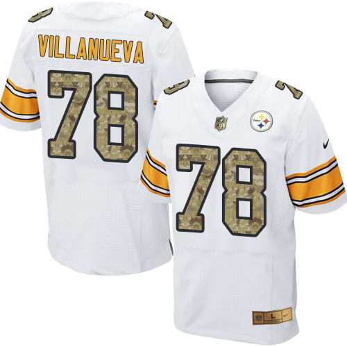 Nike Steelers #78 Alejandro Villanueva White Camo Mens Stitched NFL Elite Jersey