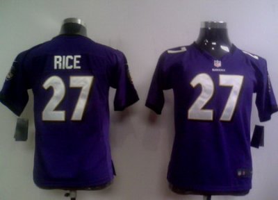 Youth Nike Baltimore Ravens #27 Ray Rice Purple Jerseys