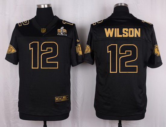 Nike Chiefs #12 Albert Wilson Black Mens Stitched NFL Elite Pro Line Gold Collection Jersey