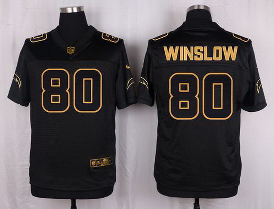 Nike Chargers #80 Kellen Winslow Black Mens Stitched NFL Elite Pro Line Gold Collection Jersey