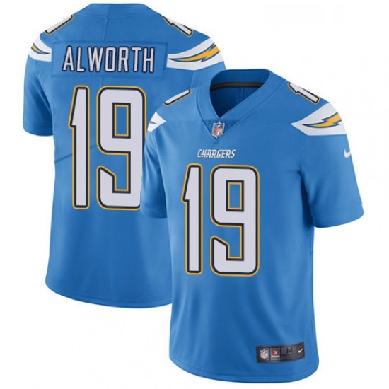 Youth Nike Los Angeles Chargers 19 Lance Alworth Electric Blue Alternate Vapor Untouchable Limited P