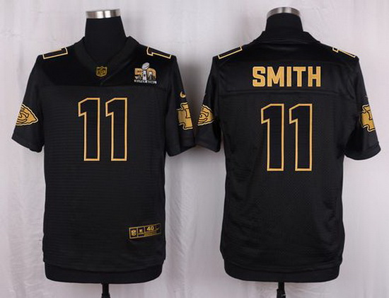 Nike Chiefs #11 Alex Smith Black Mens Stitched NFL Elite Pro Line Gold Collection Jersey