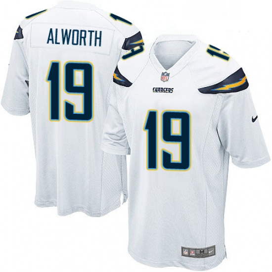 Men Nike Los Angeles Chargers 19 Lance Alworth Game White NFL Jersey