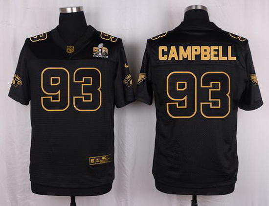 Nike Cardinals #93 Calais Campbell Pro Line Black Gold Collection Mens Stitched NFL Elite Jersey